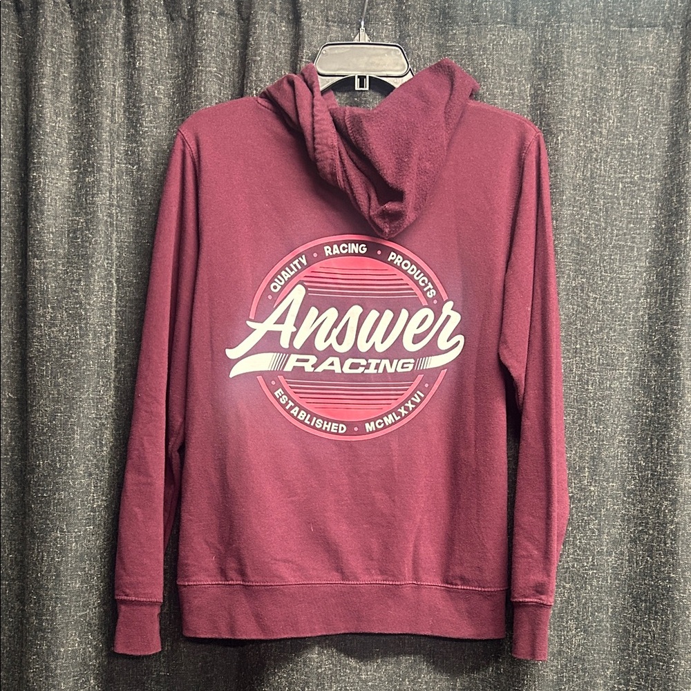 Answer Racing Maroon Hoodie with Logo - Picture 3 of 3